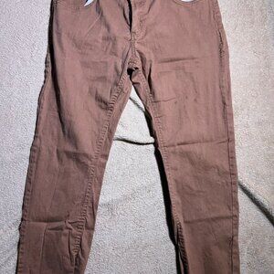 Phat Farm Men 36X30 Brown Straight Leg Stretch Button Casual Outdoor Work Pants